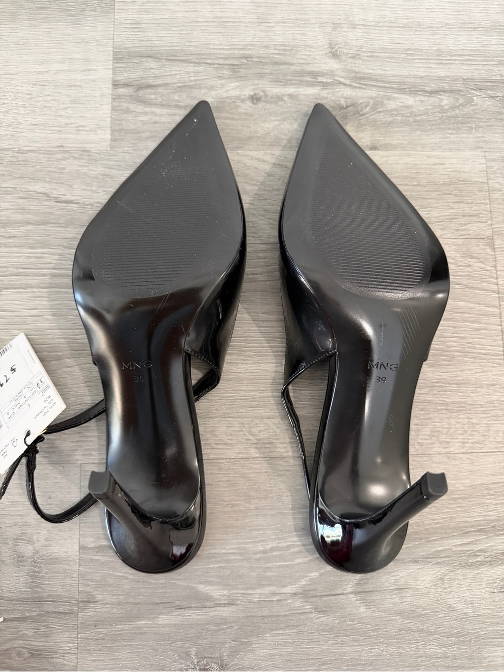 Mango/MNG Black Patent Pointed Slingback Heels - Picture 4 of 4